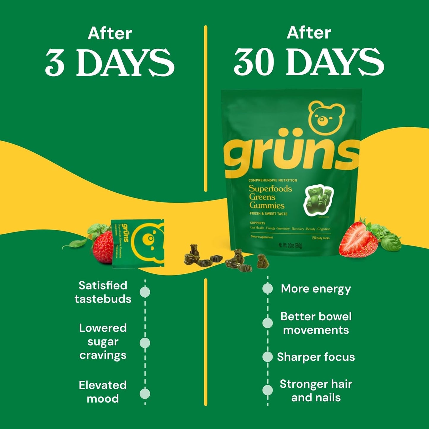 Grüns Adults Super Greens Gummies