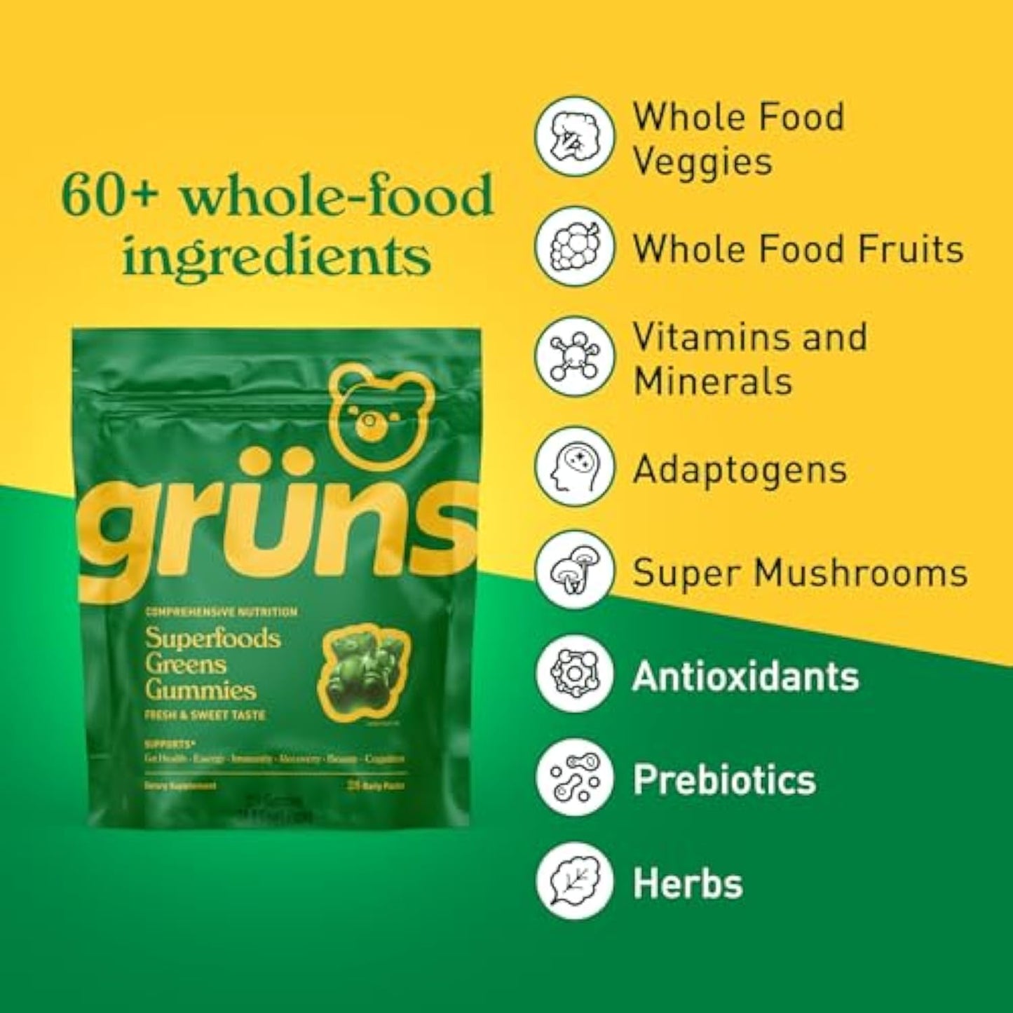Grüns Adults Super Greens Gummies